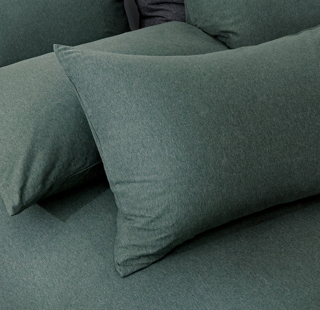 Jersey Cotton Quilt Cover Set - Forest Green