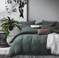 Jersey Cotton Quilt Cover Set - Forest Green