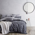 100% Cotton 250TC Reversible Quilt Cover Set - Manhattan