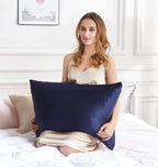 100% Mulberry Silk Pillowcase - Navy Blue