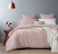 Vintage Washed Cotton Quilt Cover Set - Pink