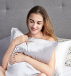 100% Mulberry Silk Pillowcase - Silver