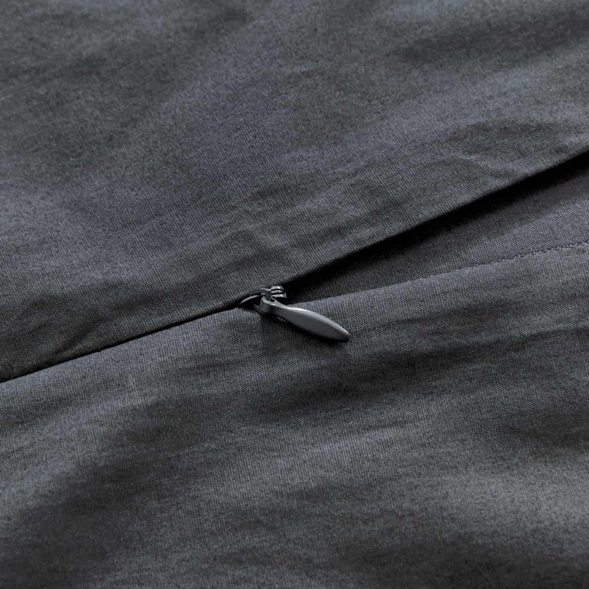 Vintage Washed Cotton Quilt Cover Set - Charcoal