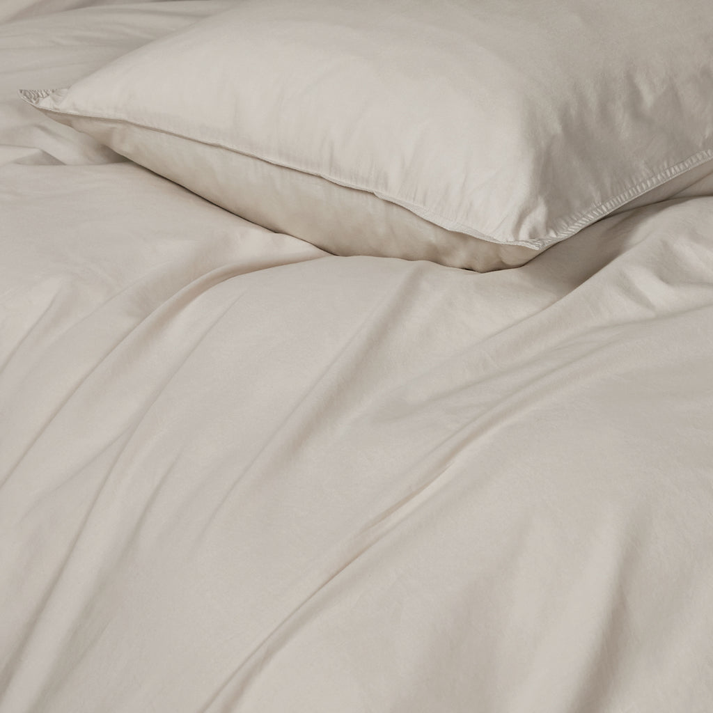 Vintage Washed Cotton Quilt Cover Set - Natural