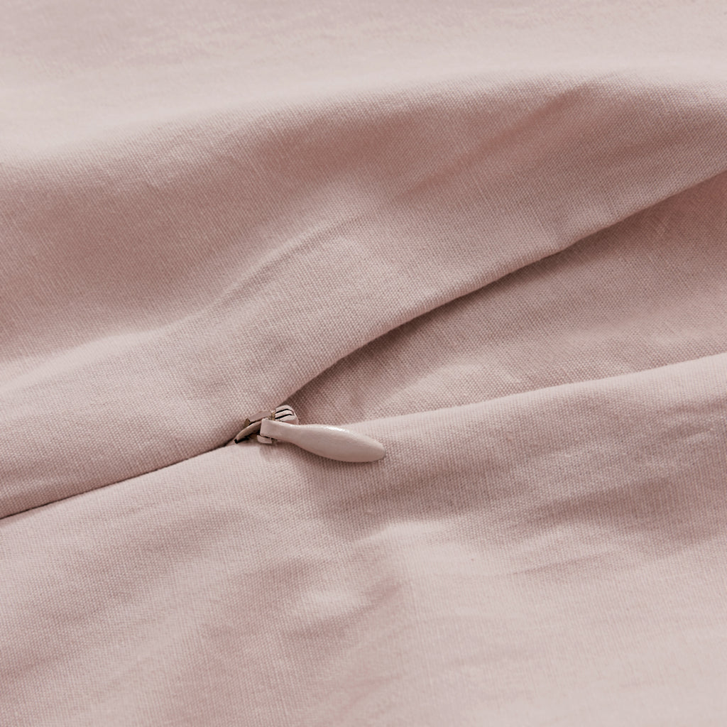 Vintage Washed Cotton Quilt Cover Set - Pink