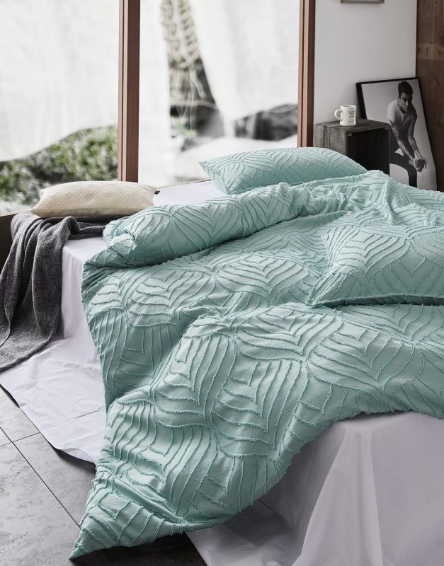 CleverPolly Microfibre Tufted Quilt Cover Set - Sage | GIOIA CASA